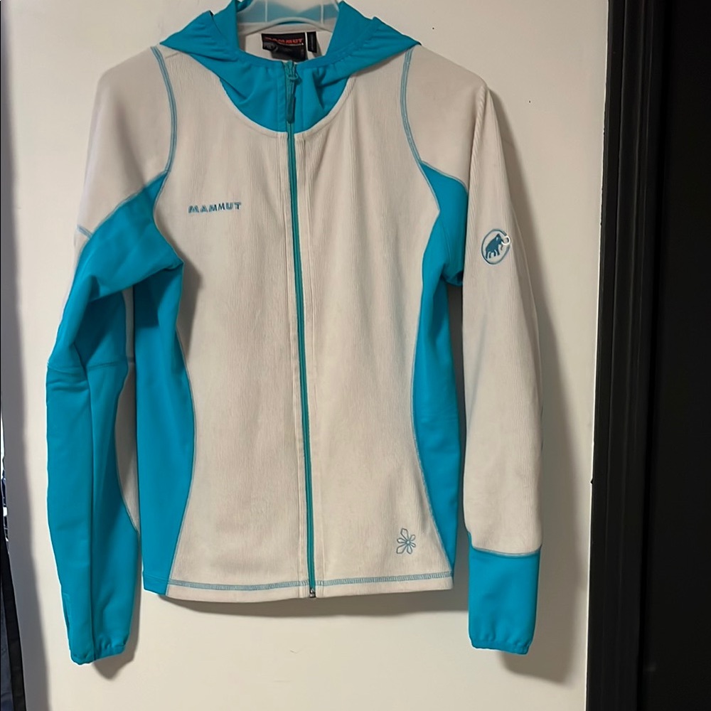 Mammut White and Blue Bomber Jacket